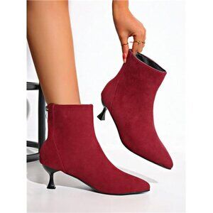 2024 Autumn/Winter Fashion Pointed Toe Thin High Heel Women Short Boots